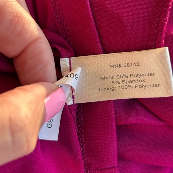 Boston Proper Tie Front Cowl Mini Dress in Deep Fuschia/Acai Berry Size 10 - Picture 6 of 8